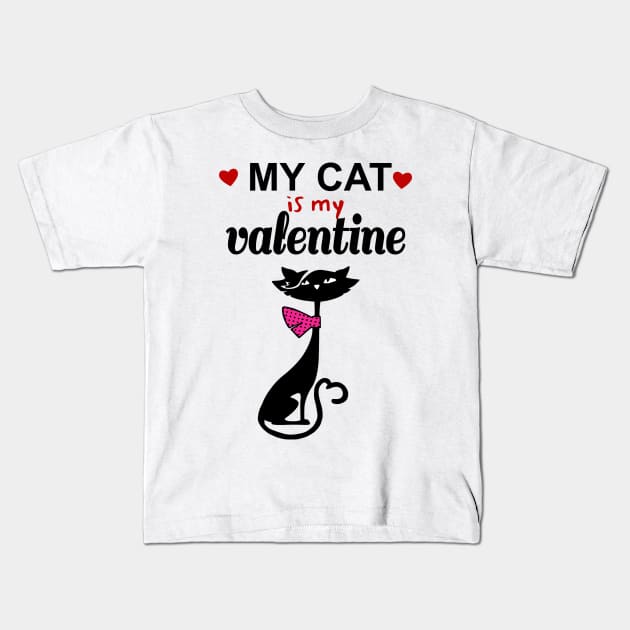 valentine's day with my cat Kids T-Shirt by summerDesigns